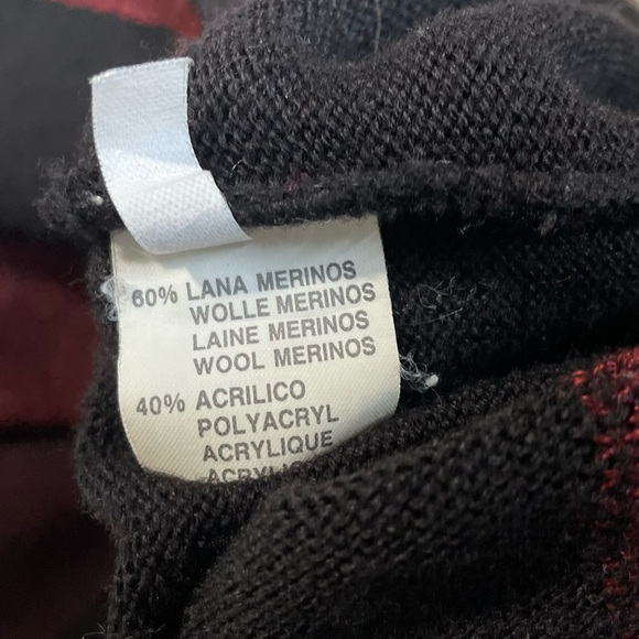 GIO FERRARI Mens Euro 56 XXL V-neck Sweater Merino Wool blend burgundy soft Y2K - Picture 6 of 8